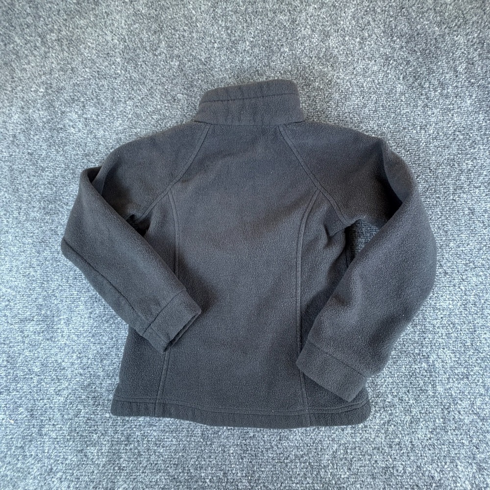 Columbia Sportswear Fleece Jacket Boys S 7-8 Black Logo Raglan Sleeve Full Zip - Picture 7 of 8